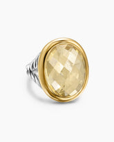 Albion® Oval Ring in Sterling Silver with 18K Yellow Gold and Champagne Citrine, 21mm